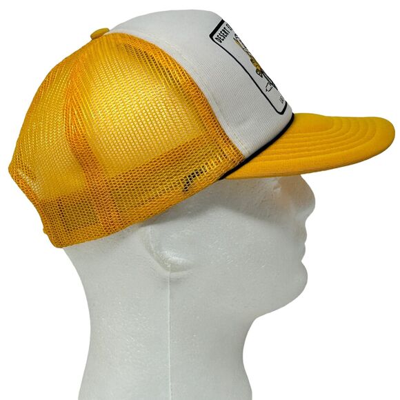 Vintage Desert Equipment Co Trucker Hat Baseball Cap Bulldozer 90s Mesh Yellow - Picture 7 of 9